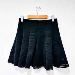 GLAMOROUS Black flared mesh skirt | Circle cut, elegant flowy design | X-Small *